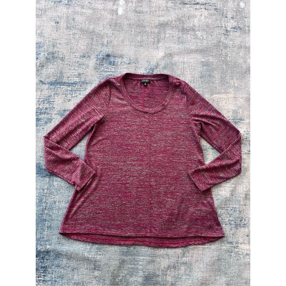 Jones New YorkโHeathered Fuchsia Gray Long Sleeve Top Women's Medium